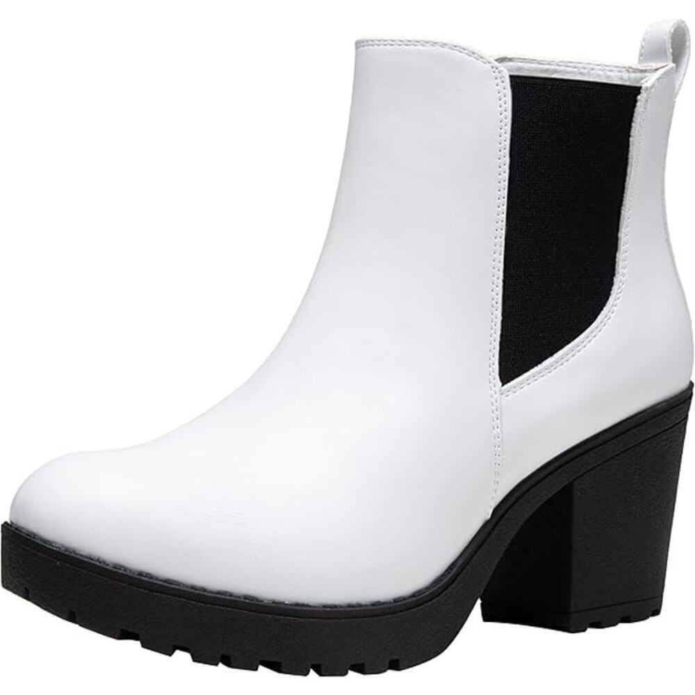 Vepose Women's 999 Fashion Platform Chunky Chelsea Boots Ankle Booties SZ 8